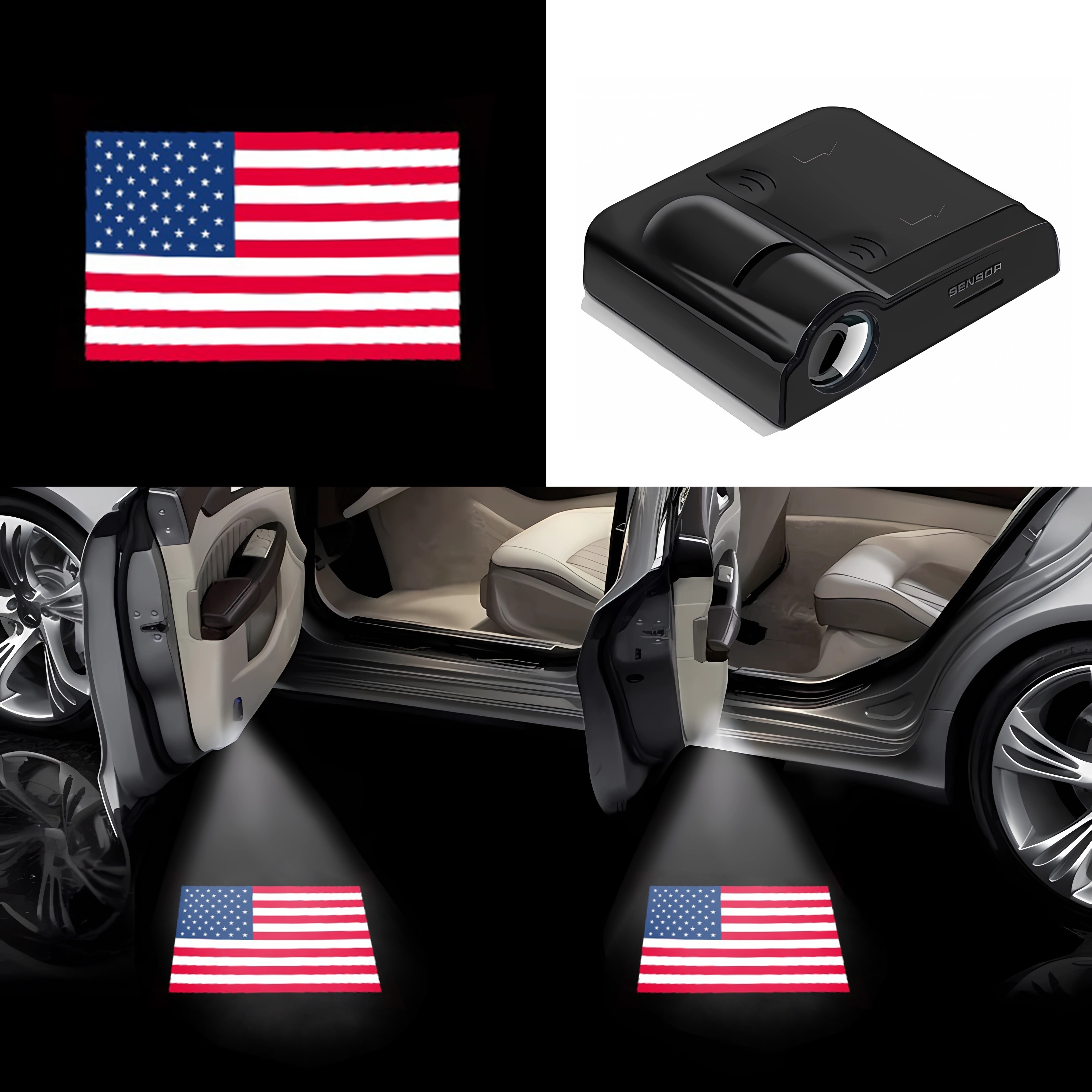 Light Up Your Car This Independence Day with an American Flag Projector!