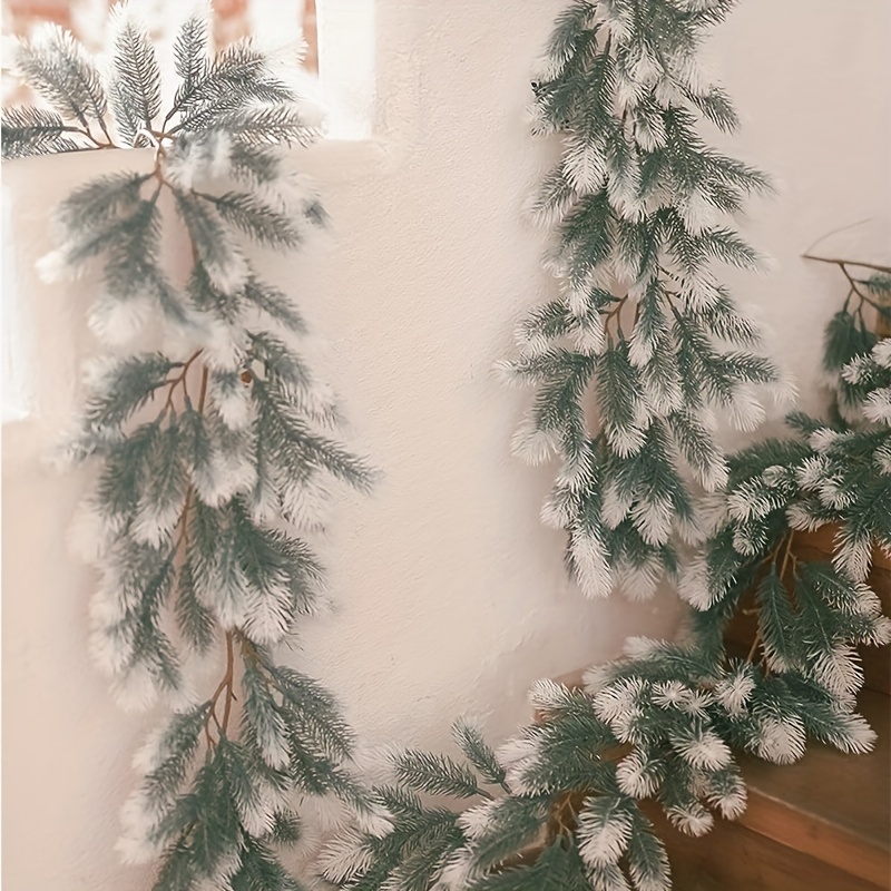 Christmas Rattan Garland Xmas Artificial Wreath White - Temu