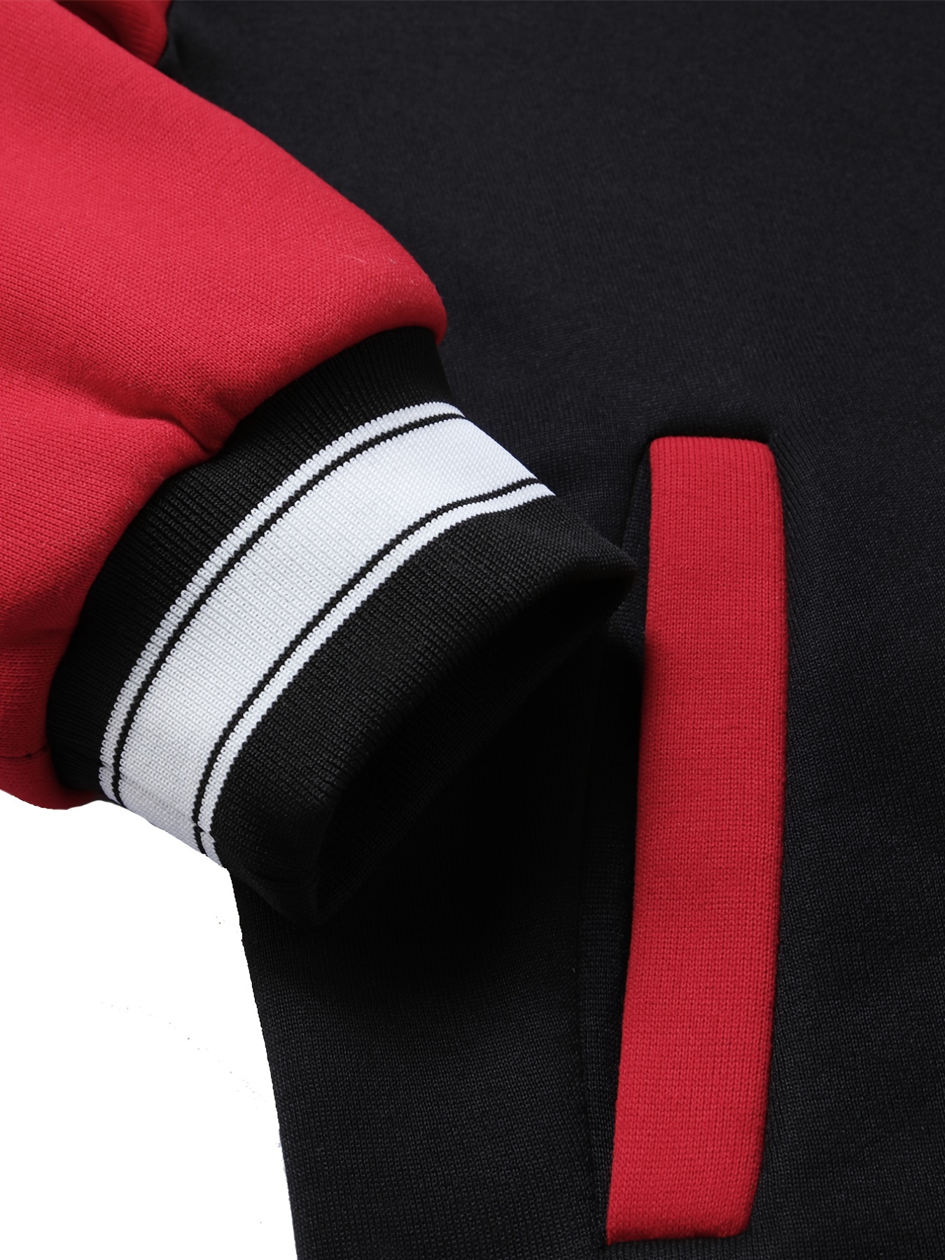Fleece Lightweight Baseball Collar Varsity Jackets, Men's Letter Graphic Pocket Print Trendy Color Block Thermal Outerwear Clothes Fall Winter