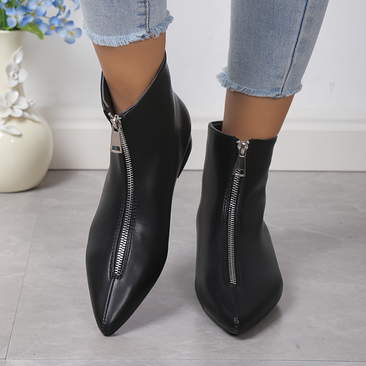 femmes bottes à talons bas chunky couleur mode Temu Luxembourg