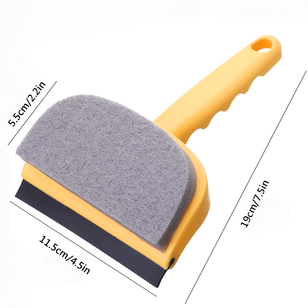 Kitchen Sink Squeegee Scraper With Plastic Handle Counter Top Brush Sponge  For Mirror Cleaning Kitchen Wash