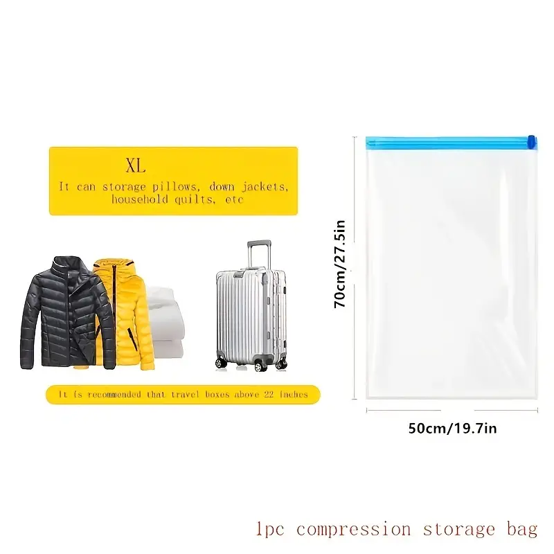 4 x Roll Up Compression Vacuum Storage Space Saving Bags Travel Home Luggage  bag
