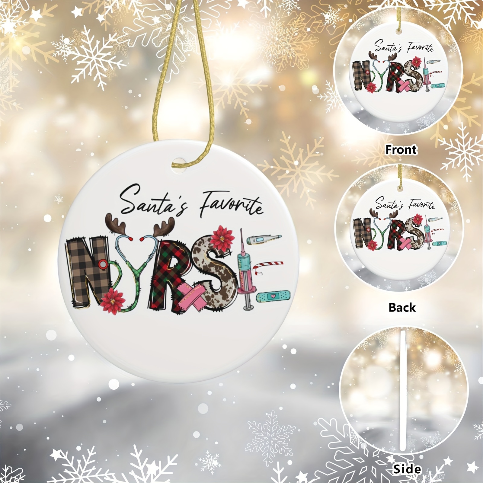 Double sided Circle Christmas ornaments for sublimation Ornaments