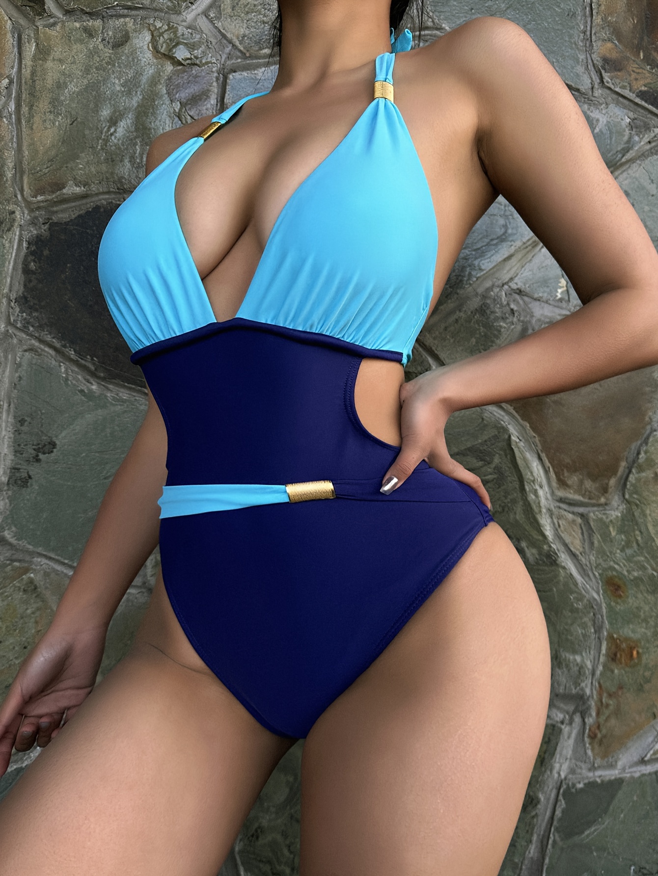 Halter Print Women One Piece Swimsuit Swimwear Female Bathing Suits  Bodysuit Beach Wear Backless (Color : MJC313202, Size : Medium) :  : Fashion