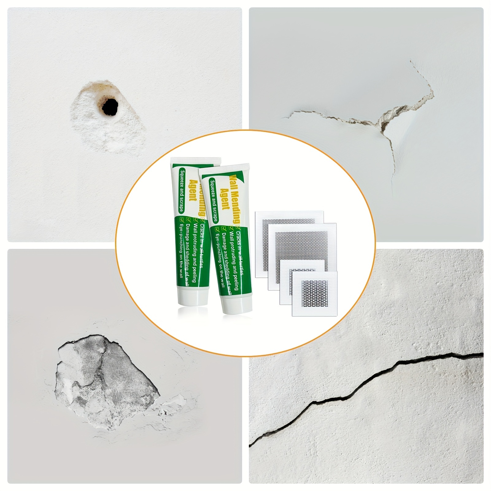 fowong Kit de réparation murale - Mastic et peinture blanche - Kit de  réparation pour cloison sèche - Pour réparer les trous muraux et les  dommages