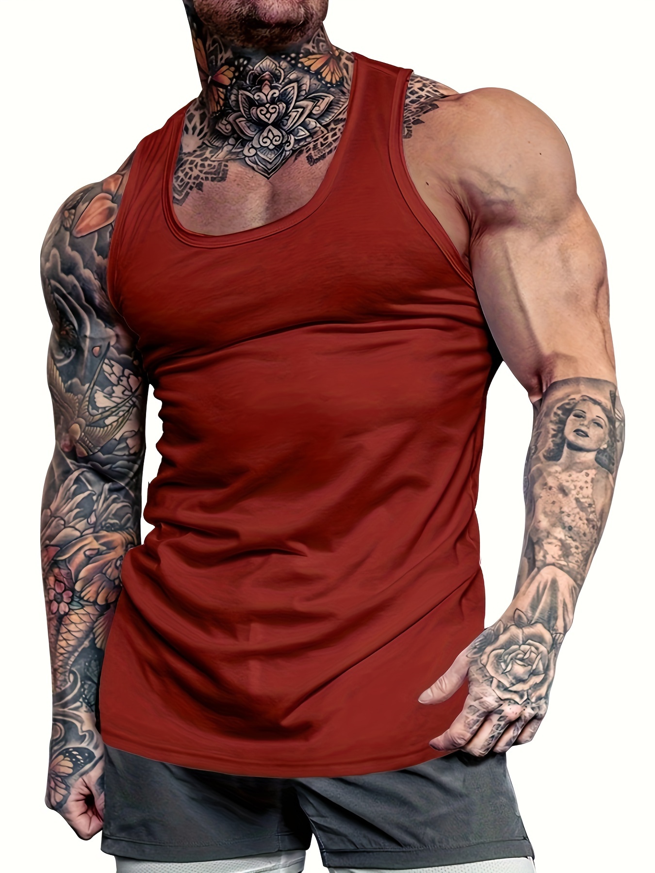 Men's Solid Color Tanktops Casual Loose Sleeveless Shirt - Temu