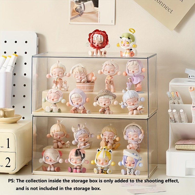 Vitrine en acrylique transparent avec étagères en bois, boîte de rangement  anti-poussière, mini modèle de jouets, vitrine de figurines d'action à  collectionner - AliExpress