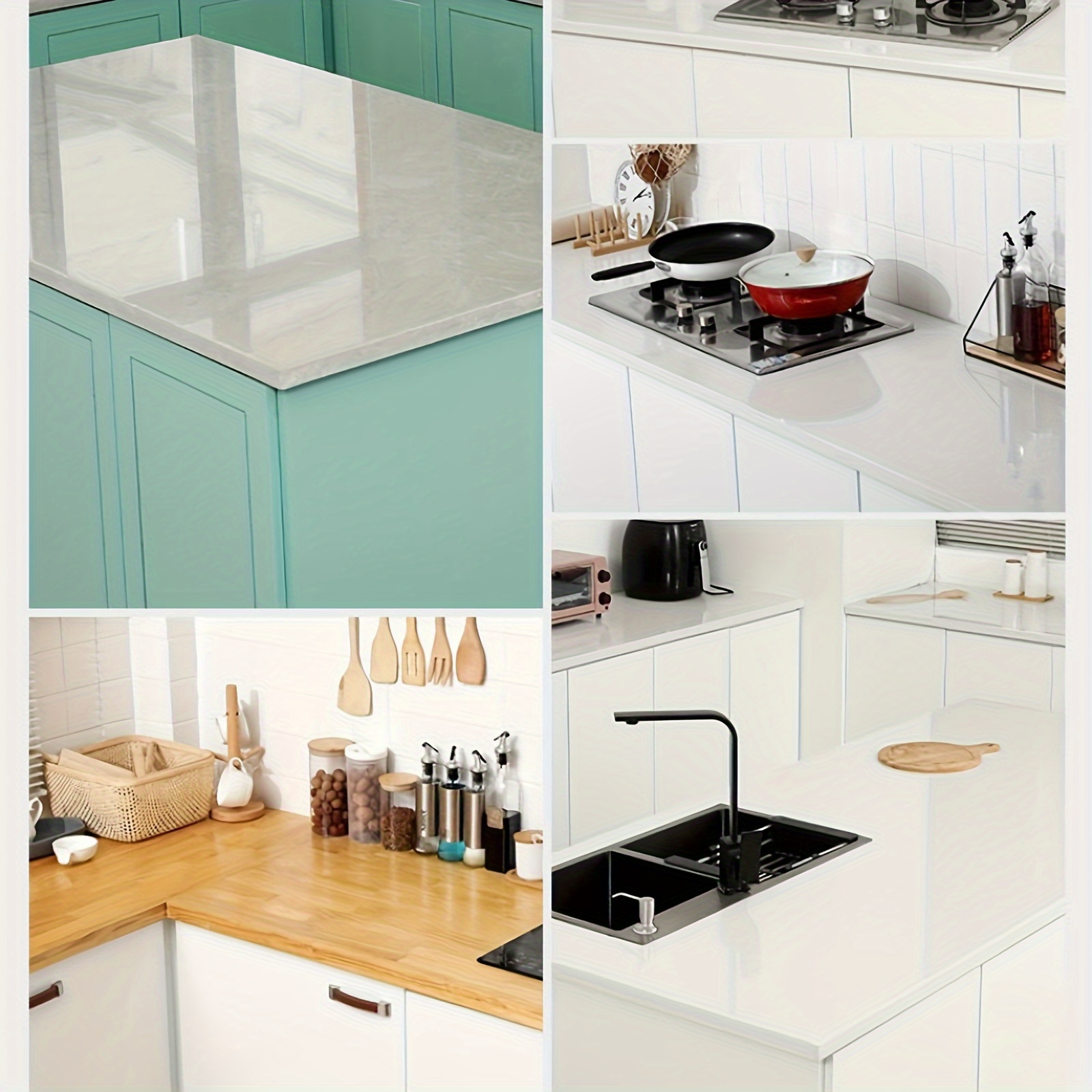 4 Pcs Transparent Oil Proof Kitchen Backsplash Protector, Wall
