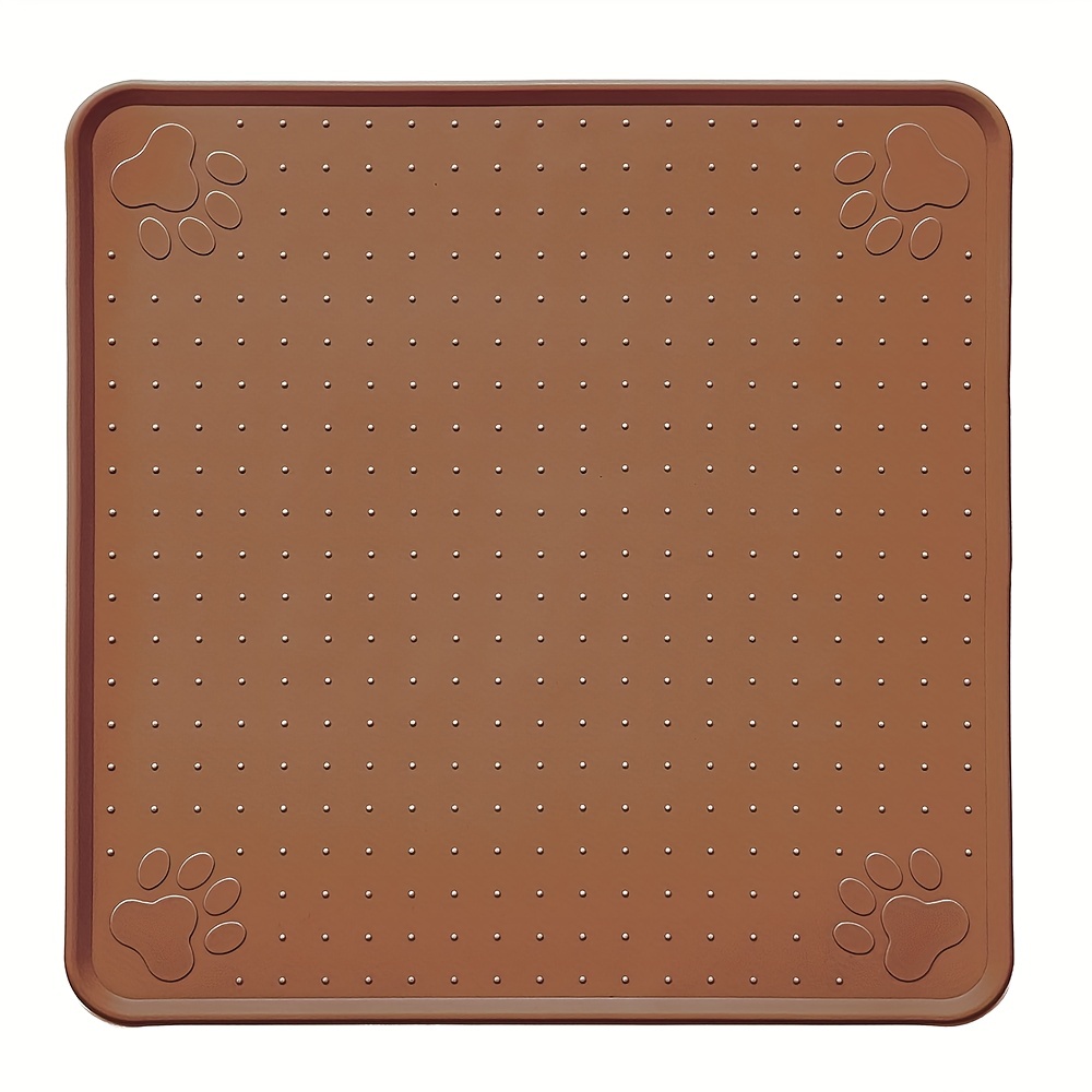 Silicone Dog Food Mat, Pet Bowl Mats with Raised Edges, Puppy