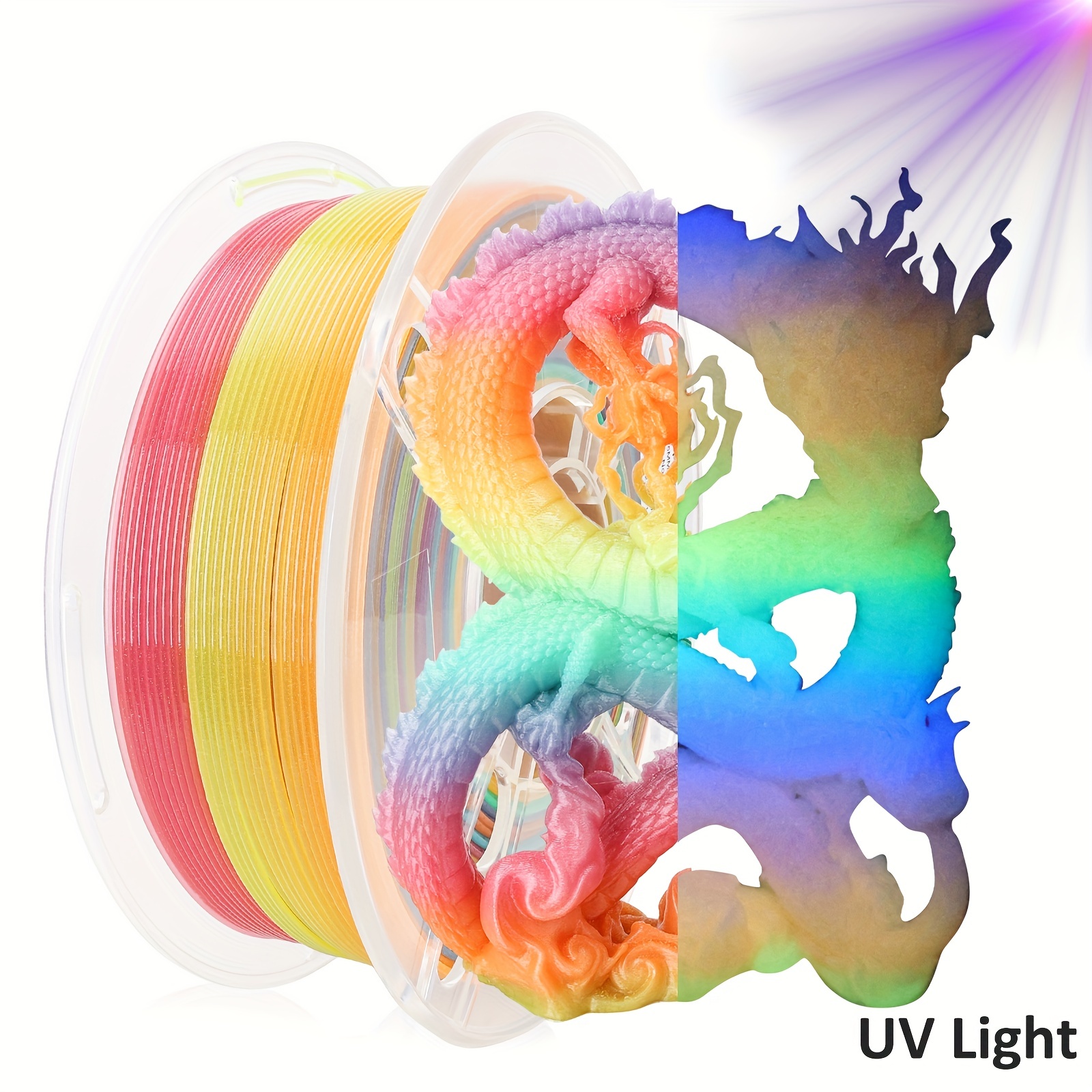 Glow In Dark Rainbow Luminous Pla Filament 3d - Temu