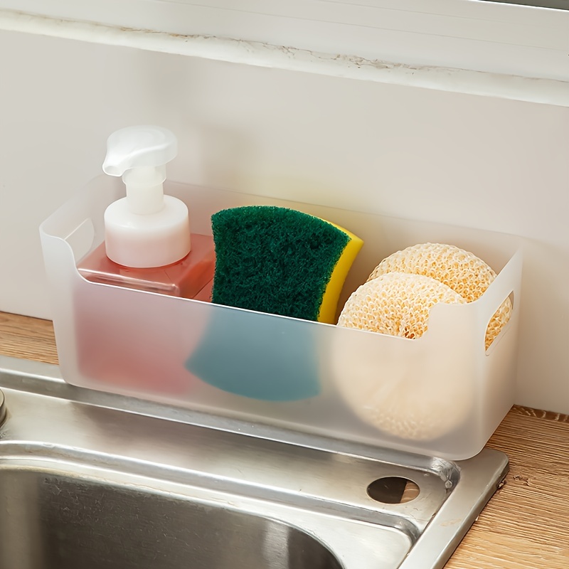 Silicone Sponge Holder for Kitchen Sink - 9.5*8.5 Inch Kitchen Soap Tray  Sponge Holder - Sink Organizer Tray for Kitchen, Bathroom