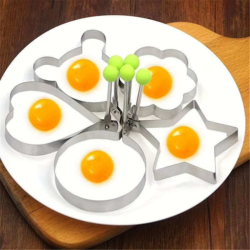 New Home Kitchen Round Shaped Cook Fried Egg Mold Pancake Stainless Steel  Egg Mould Random Pattern Teabelle