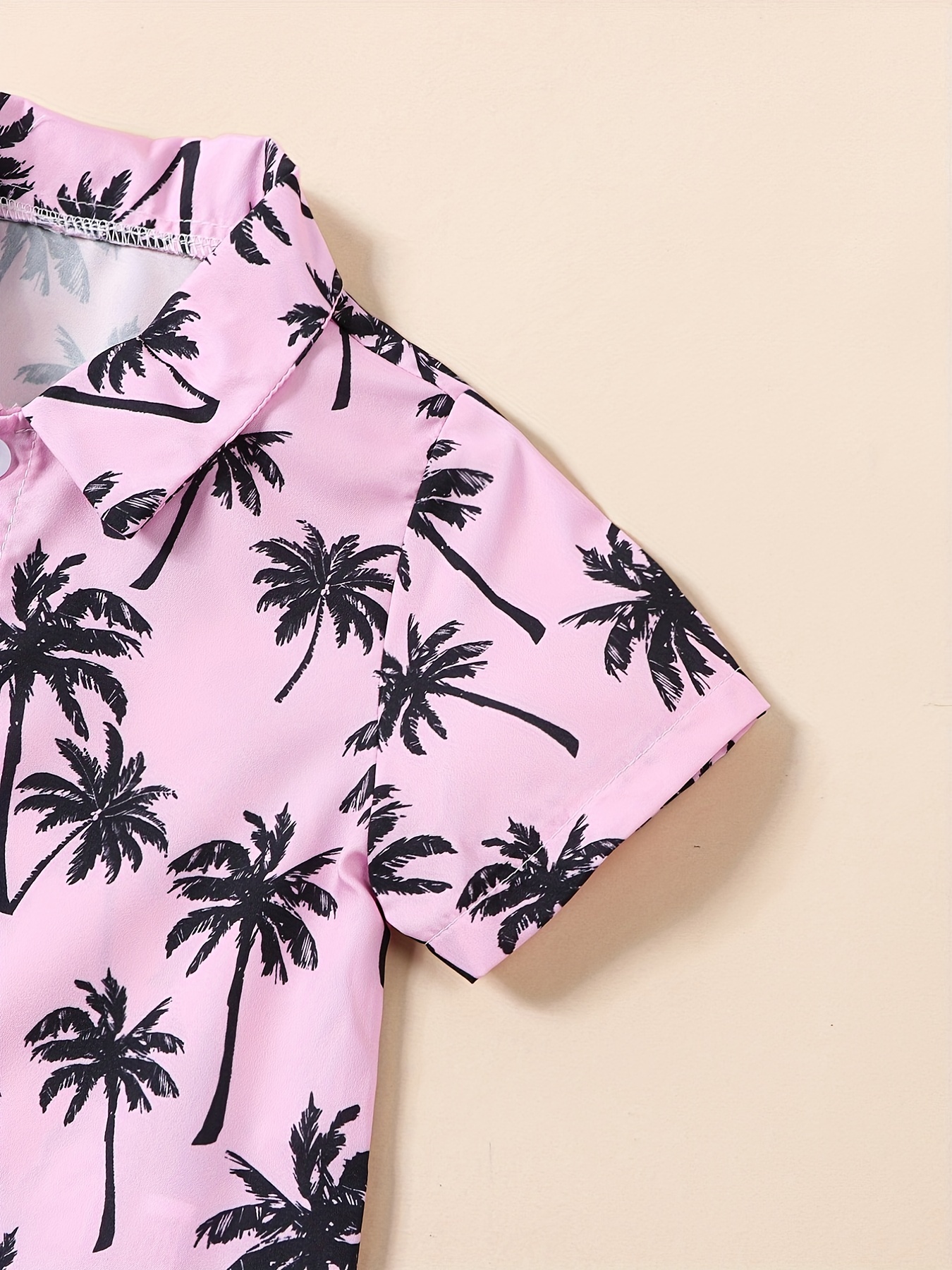 Hawaii Coconut Tree Graphic Print Boys Casual Summer Shirt