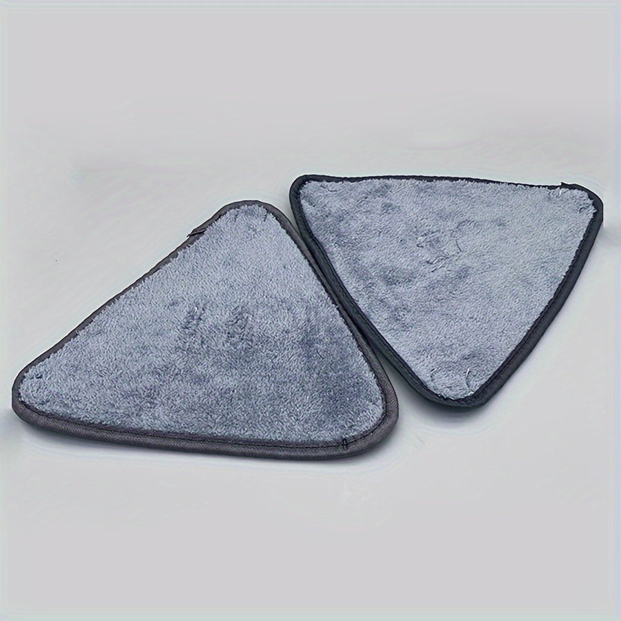 TEMU 2pcs Easy Wring Triangle Mop Pads - , Dual-use For Cleaning - Floors, Walls, Glass & Bathrooms