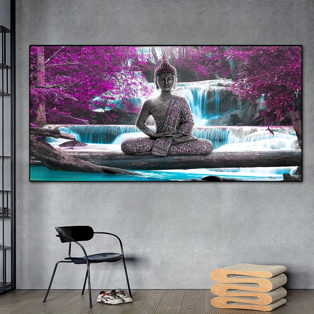  Estatua de Buda - Arte de pared inspirador de Buda Zen,  decoración de pared motivacional de Buda, cuadro de lienzo impreso zen para  decoración del hogar, regalos espirituales para hombres, mujeres