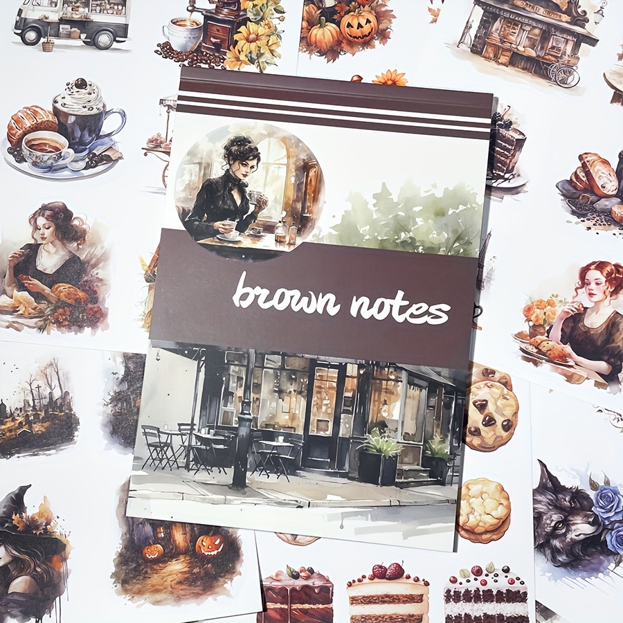 Brown Vintage Stickers Aesthetic Stickers For Water Bottle - Temu