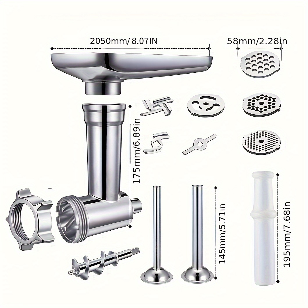 Metal Food Grinder Attachments For Kitchenaid Stand Mixers, Meat Grinder,  Sausage Stuffer, Perfect Attachment For Kitchenaid Mixers, Silver  (machine/mixer Not Included) - Temu United Arab Emirates