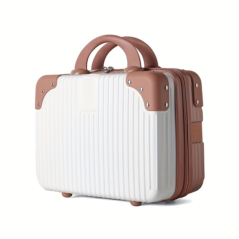 TEMU Vintage Lightweight Carry-on Luggage With Combination Lock, Small Lightweight Travel Cabin Suitcase, Compact Makeup And Toiletry Bag, Birthday