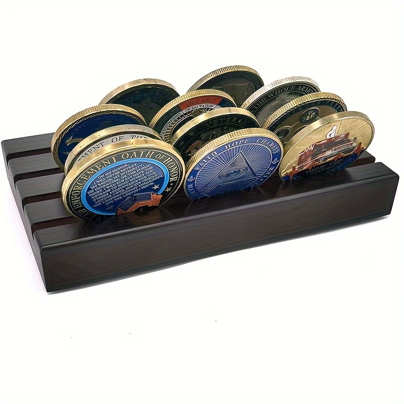 Display Stand Military Challenge Coin Wooden Display Holder - Temu