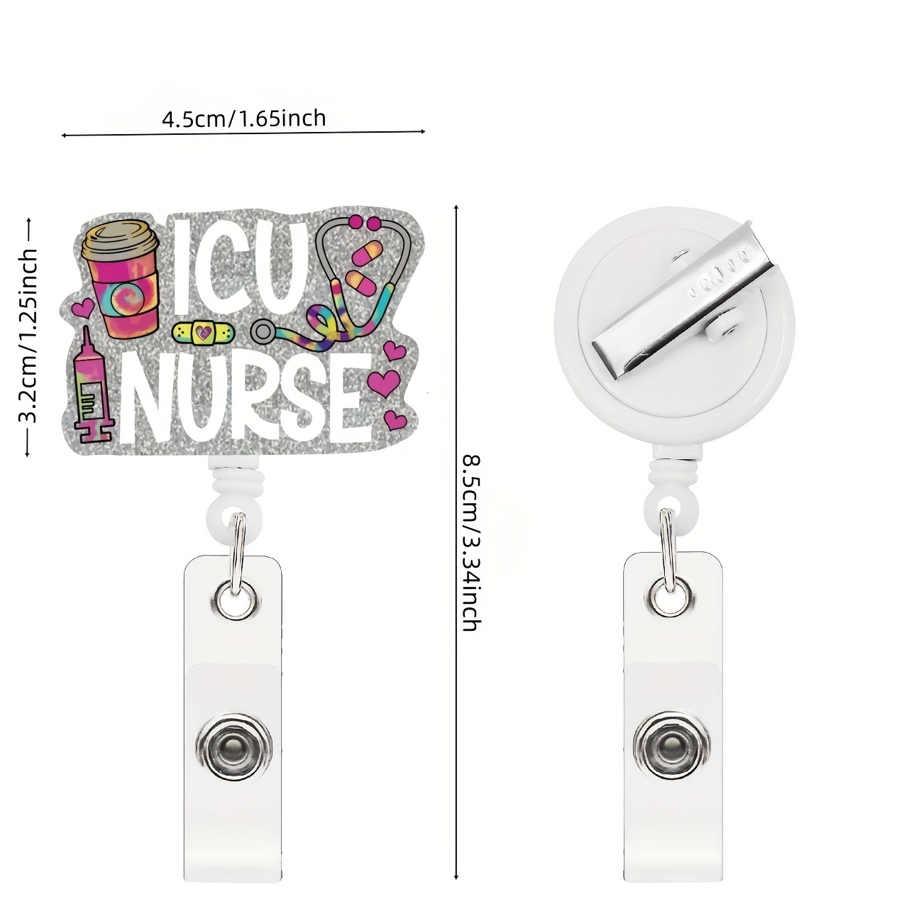 Retractable Nurse Badge Reels Novelty Interchangeable Cute - Temu United  Kingdom