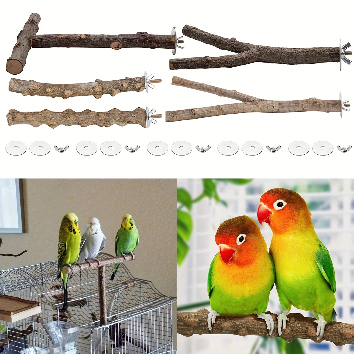 BIRDS LOVE, Bottlebrush Bird Cage Perch, Medium
