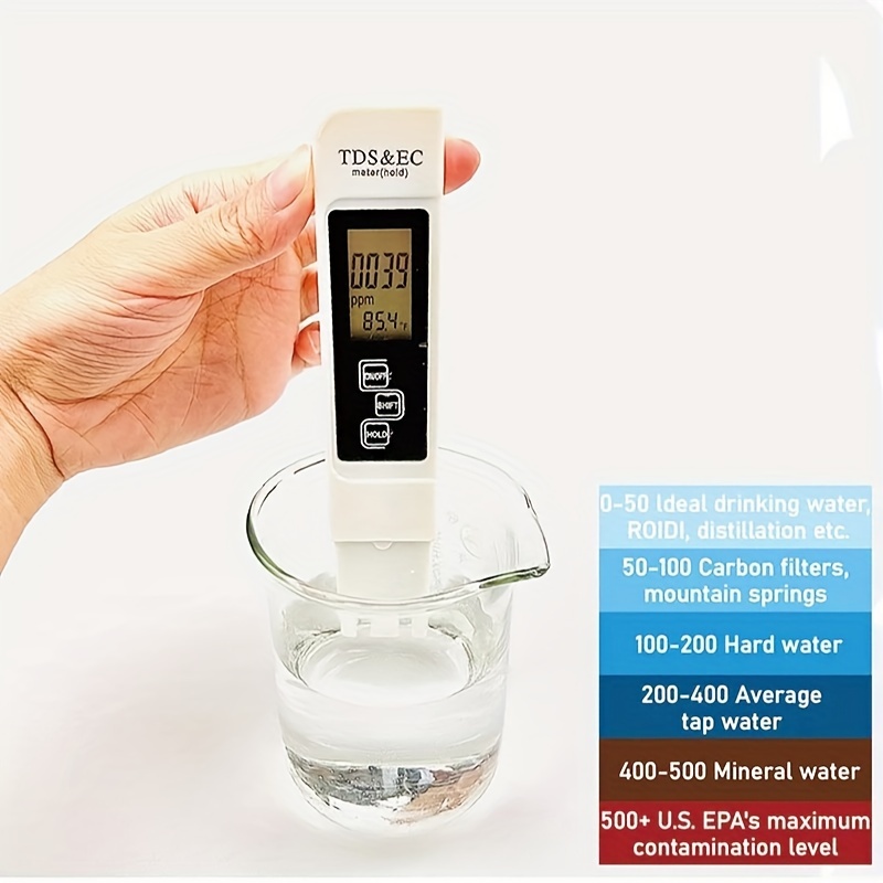 OW‑1387 2 en 1 probador de calidad del agua EC TDS Medidor multifuncional  de dureza del agua Medidor multifuncional con temperatura compensada