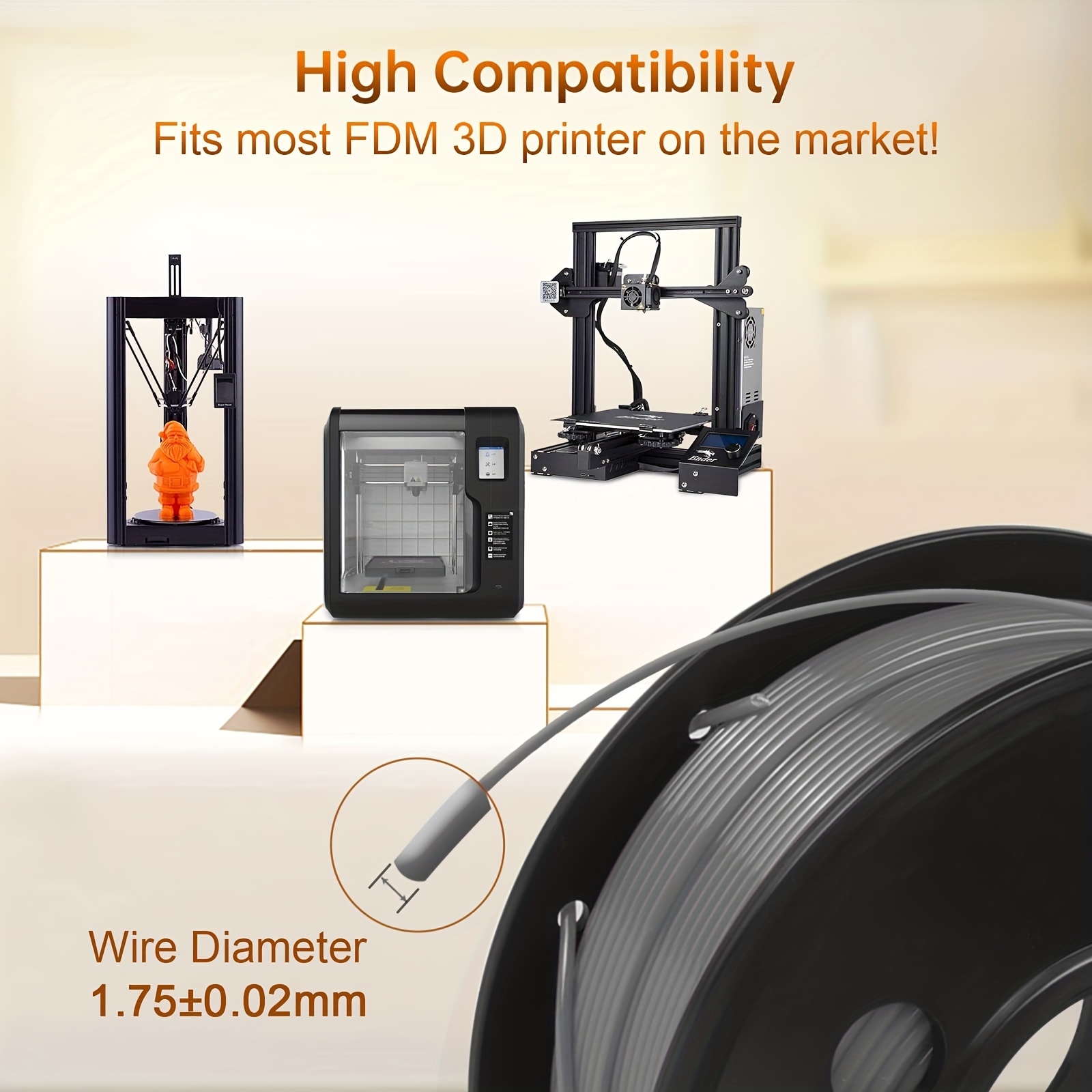 SUNLU PLA+ 3D Printer Filament 1.75mm,Dimensional Accuracy +/