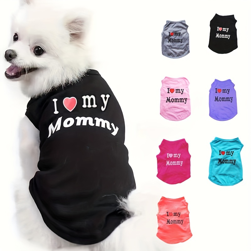 Pet Dog Clothes T-shirt Solid Color DIY Print Vest Cute Comfortable Thin  Shirt +