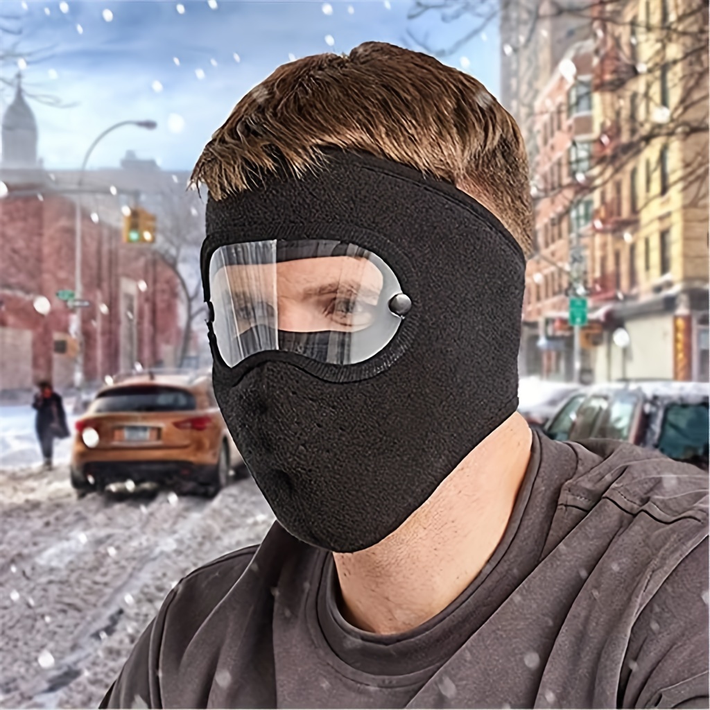 Solid Color Fleece Ski Mask Thick Coldproof Balaclava Unisex - Temu