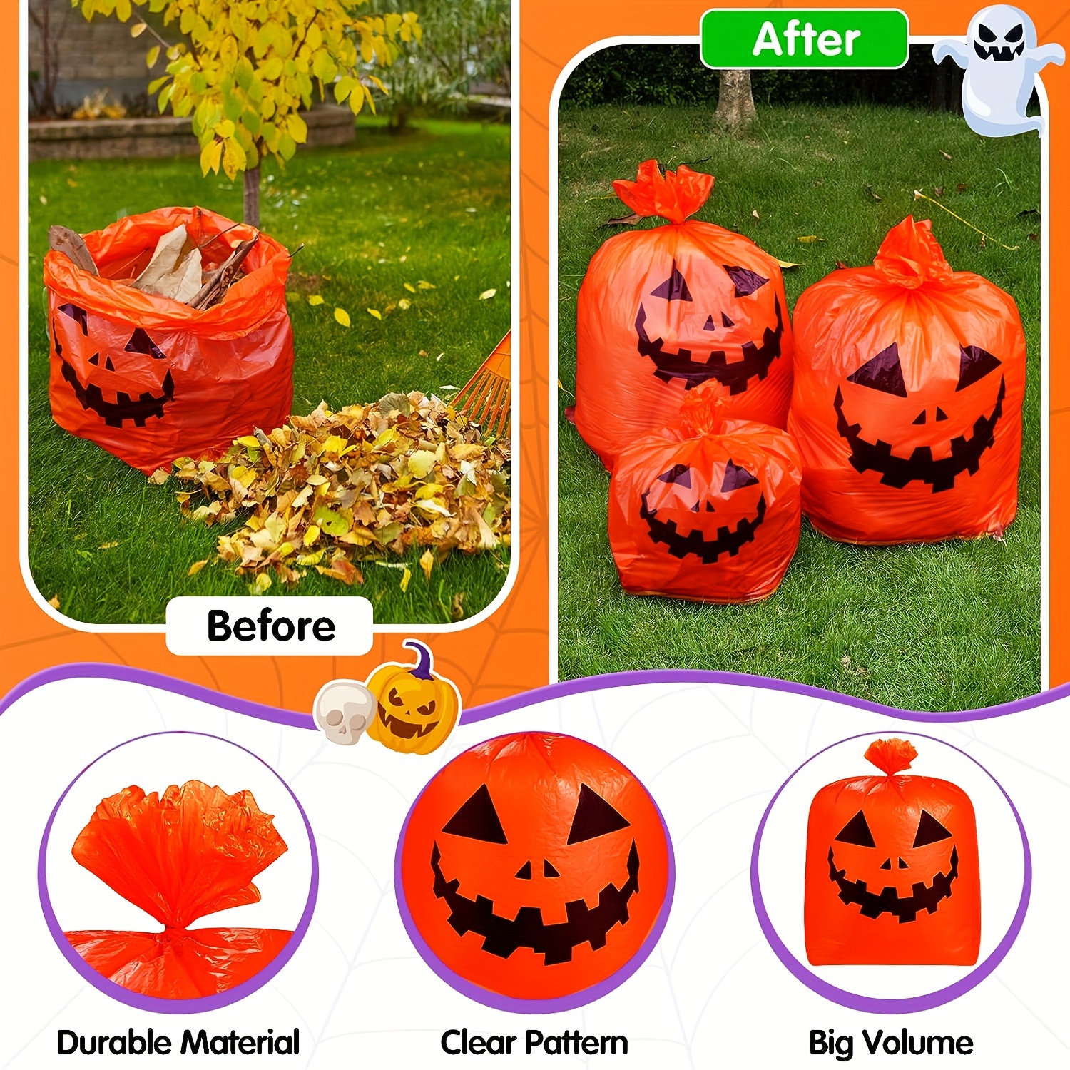 500 Liters Large Capacity Withered Leaf Bag, Garden Tree Leaf Debris Bag,  Reusable Garbage Bag For Courtyard - Temu