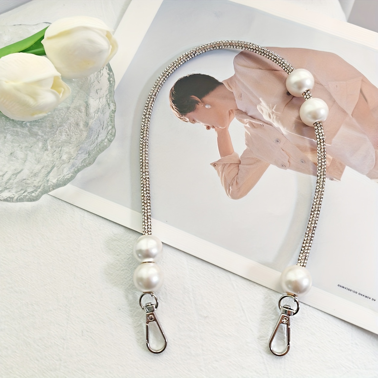 Faux Pearl Bag Strap