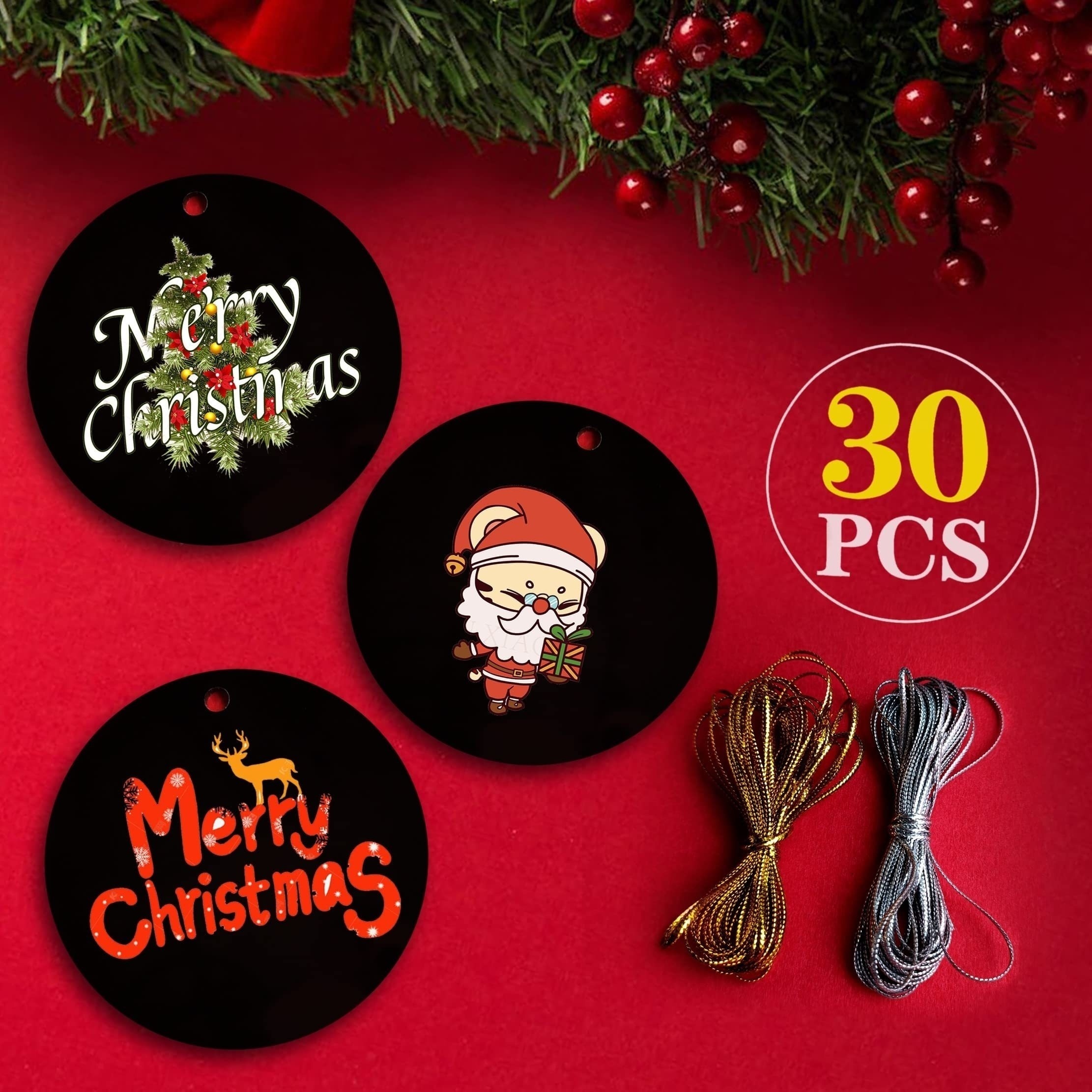 Black Acrylic Blanks Round Blanks Christmas Ornaments For - Temu