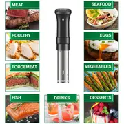 1pc sous vide accurate cooker machine 1100w hot immersion cookware circulator temperature accurate digital timer ultra quiet stainless steel kitchen heater details 0