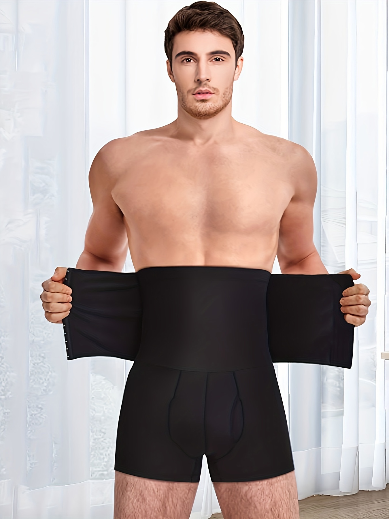 SCARBORO Men's High Waist Butt Lifter Tummy Control Slimming Body Shaper  Adjustable Shapewear