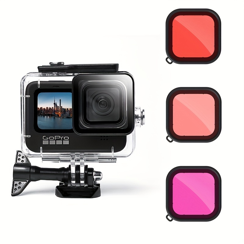 Kit d'accessoires compatible avec GoPro Hero 10 / Hero 9 Noir - Coque  étanche - Boîtier étanche avec inserts anti-buée - Pour plongée sous-marine  et