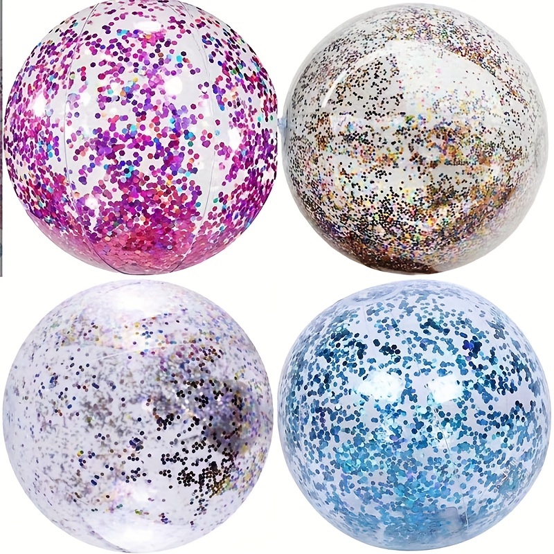 Inflatable Transparent Sequins Shiny Ball Water Toy Photo - Temu