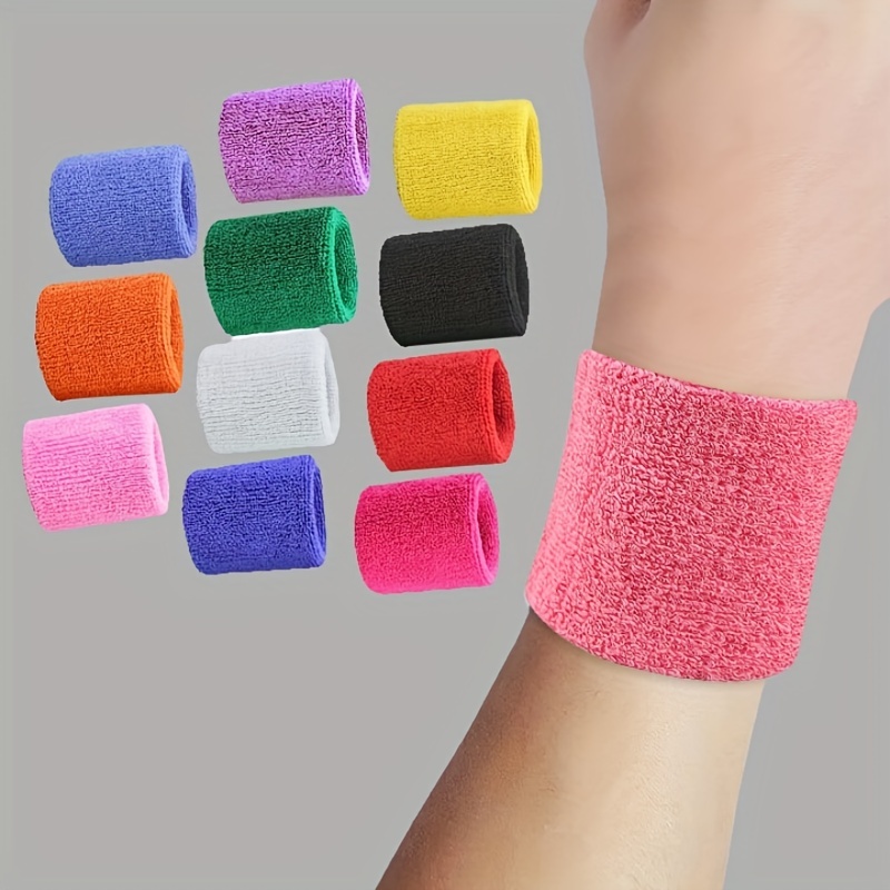 Unisex Cotton Wrist Wristband Sports Towel Sweatband Solid Sweat Band Yoga  Gym