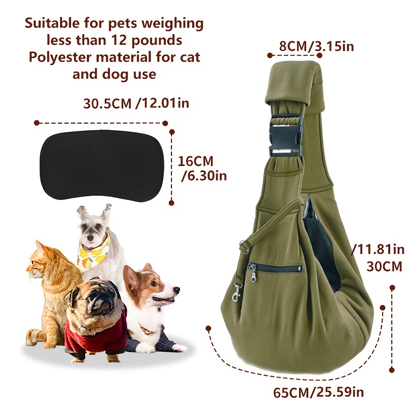 Pet Sling Carrier Breathable Dog Shoulder Bag Hands Free Dog Temu