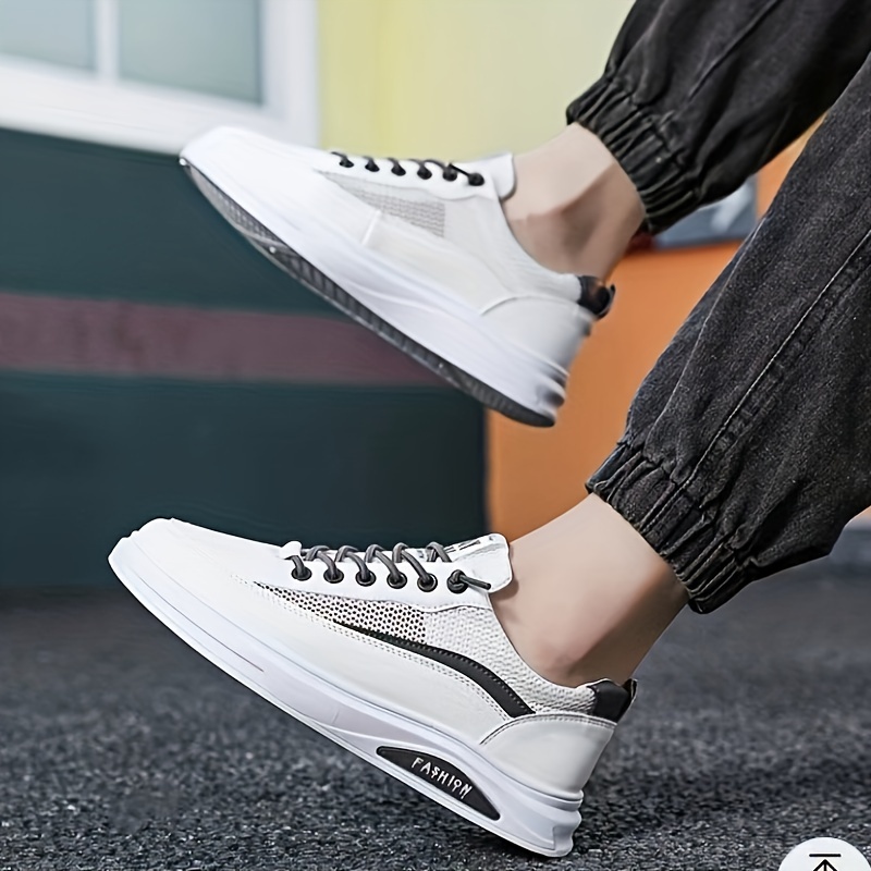 Mens Mesh Skate Shoes With Good Grip Breathable Lace Up Sneakers Mens