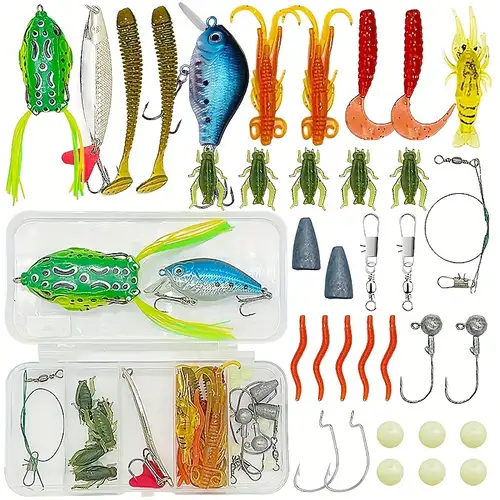 Complete Fishing Lure Kit: Soft Bait Lead Fixture Set - Temu Canada