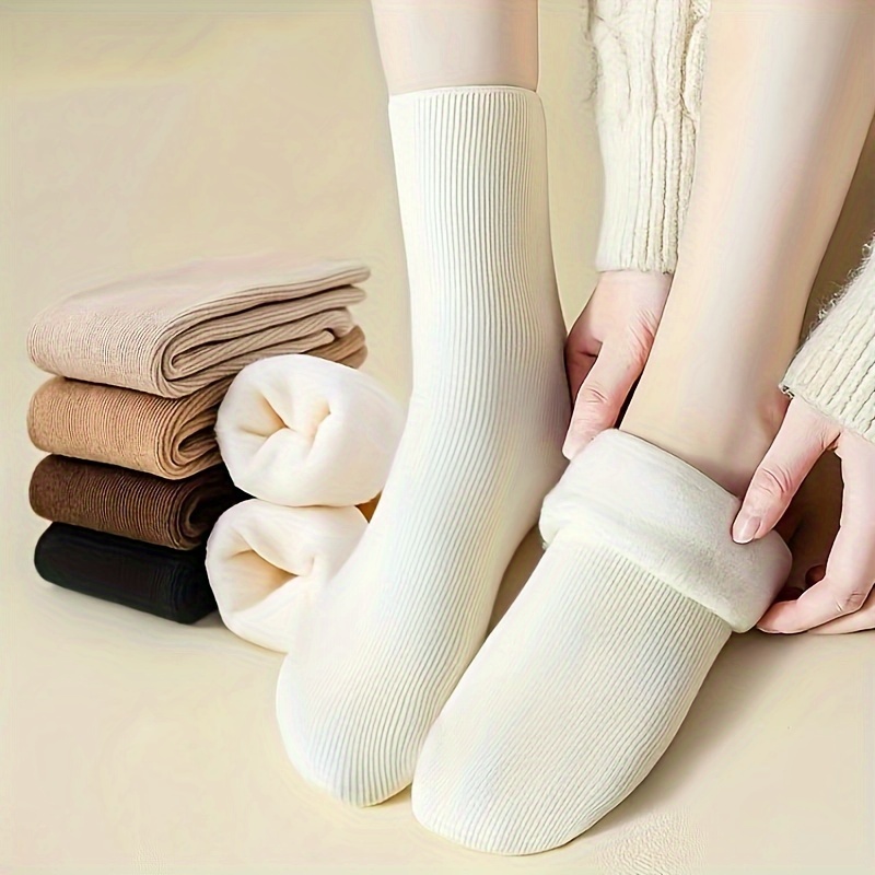 Calcetines térmicos cálidos, calcetines gruesos con aislamiento térmico  para mujer, calcetines cálidos de invierno para clima frío 1/3/5 pares