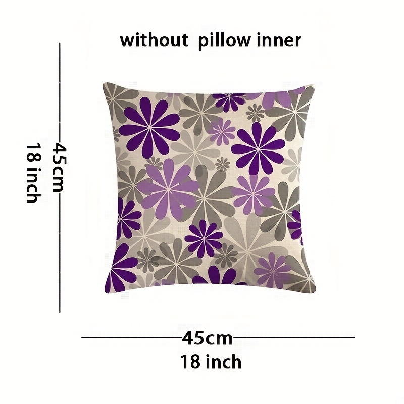 Daisy Pattern Purple Throw Pillow Covers For Living Room, Bedroom, Sofa,  Chair, And Office - - No Pillow Insert Included - Temu