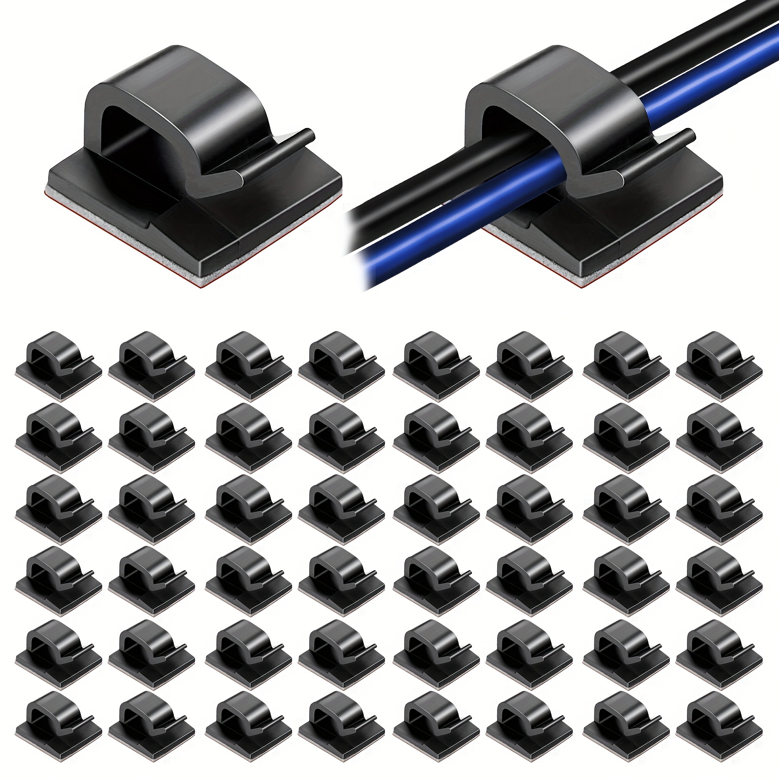 50pcs Self-Adhesive Cable Clips: The Ultimate Cable Management Solution for  Home & Office!