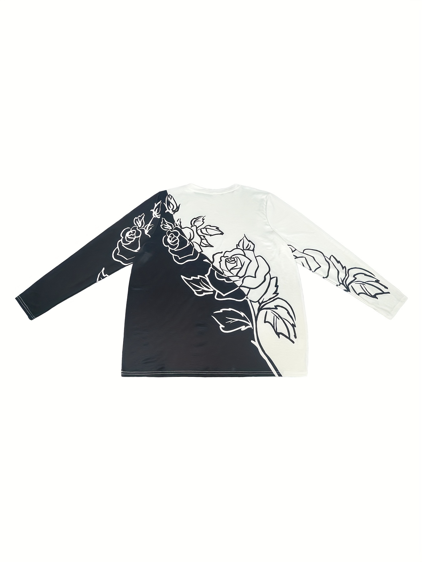 plus size dames oversized zwart wit bloemenprint t shirt - Temu Netherlands, image size:800x1067