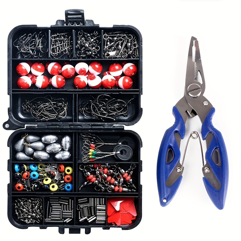Comprar 263 Uds Kit de accesorios de pesca Kit de aparejos de pesca ganchos  giratorios tiros divididos equipo de pesca para