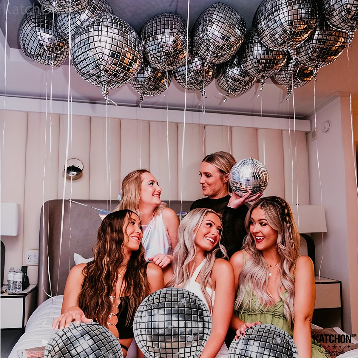 KatchOn, Big Silver Disco Ball Balloons - Pack of 6, Disco Party  Decorations | 4D Sphere Disco Balloons for Disco Bachelorette Party  Decorations 