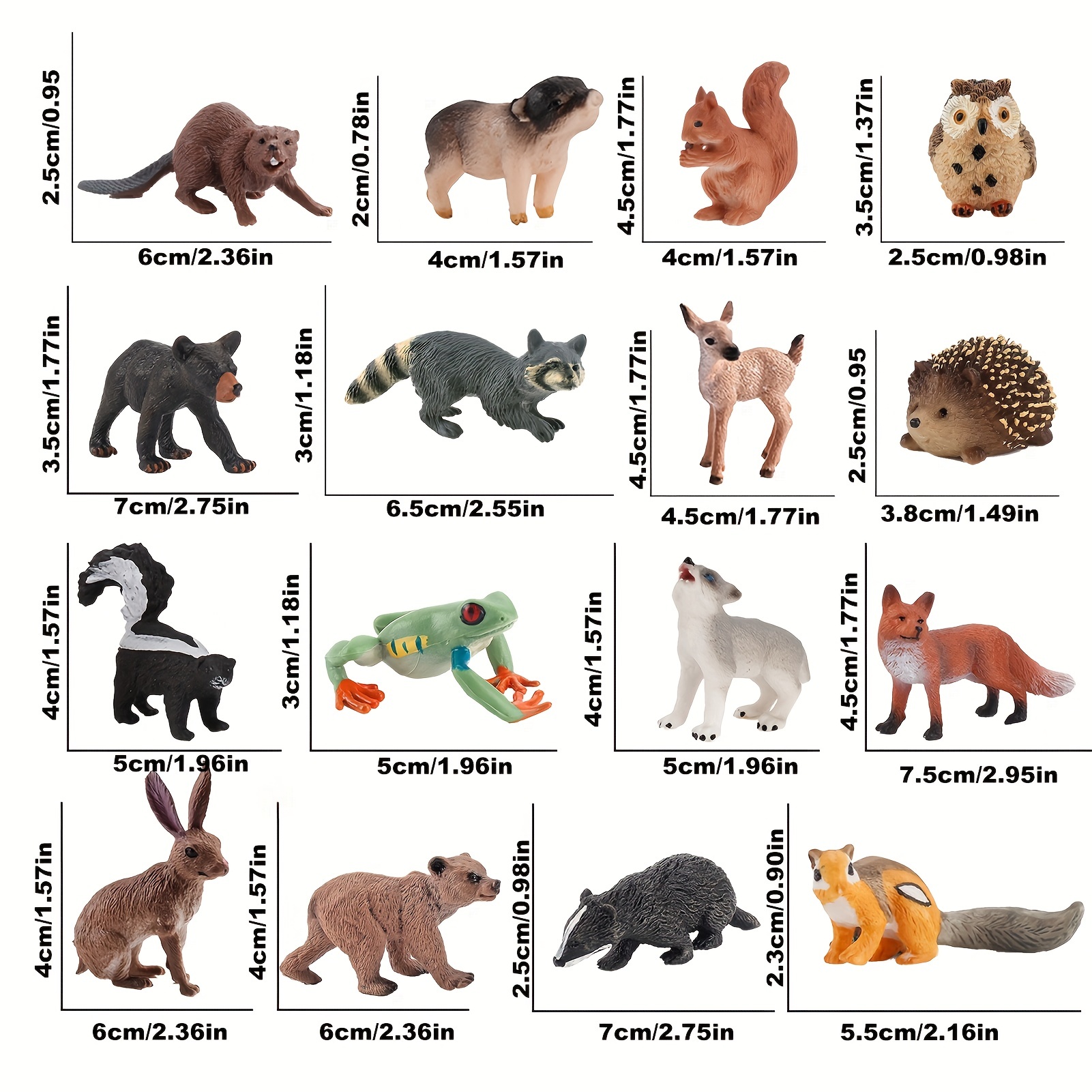 16 figurines d'animaux de la forêt – Un cadeau d'anniversaire parfait pour  les enfants et les tout-petits ! la ferme - Temu Belgium