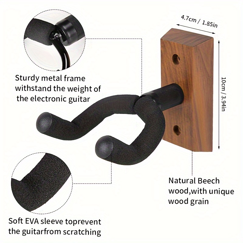 Guitar Wall Mount Guitar Hanger With Rotatable Soft Hook For - Temu