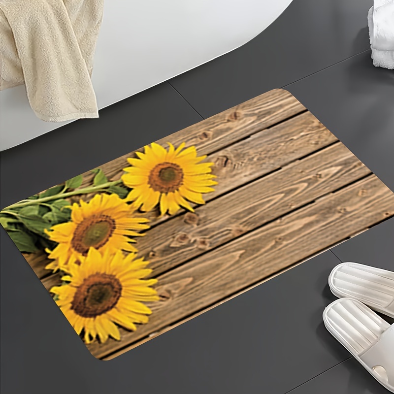 1 Alfombrilla De Cocina Suave A Prueba De Aceite, Alfombrilla De Cocina  Antifatiga De Girasol De