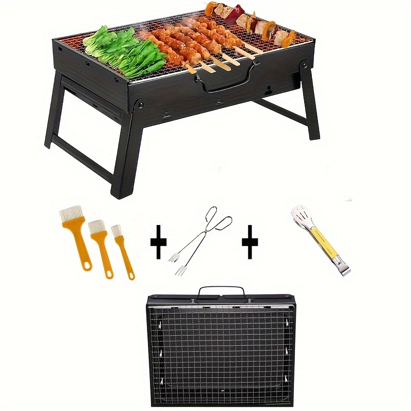 Barbecue Set, Grill Tools Set, Barbecue Grill Tool Set, Bbq Accessories For  Camping, Barbecue Skewers, Tongs, Oil Brush, Bbq Forks, Cleaning Brush,  Spatula, Knife, Meat Hammer, Storage Bag, Kitchen Supplices, Camping  Supplies 